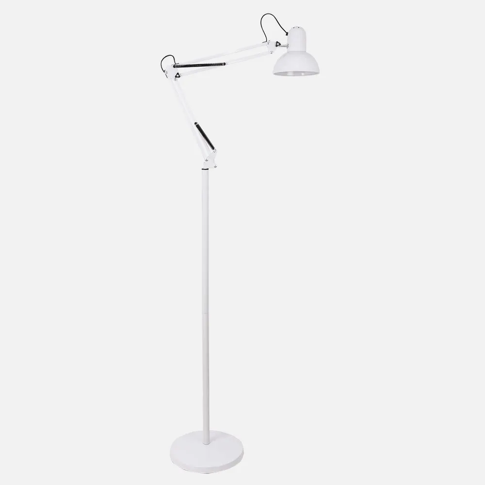 Flexo De Pie Articulable Rutilo 1xe27 Blanco 180x28x28 Cm