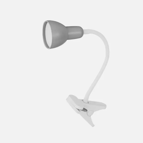 Flexo Gates Gris/blanco 6w 450lm 5000k Fijacion C/pinza Flexible Orientable 31x7x11,5 Cm