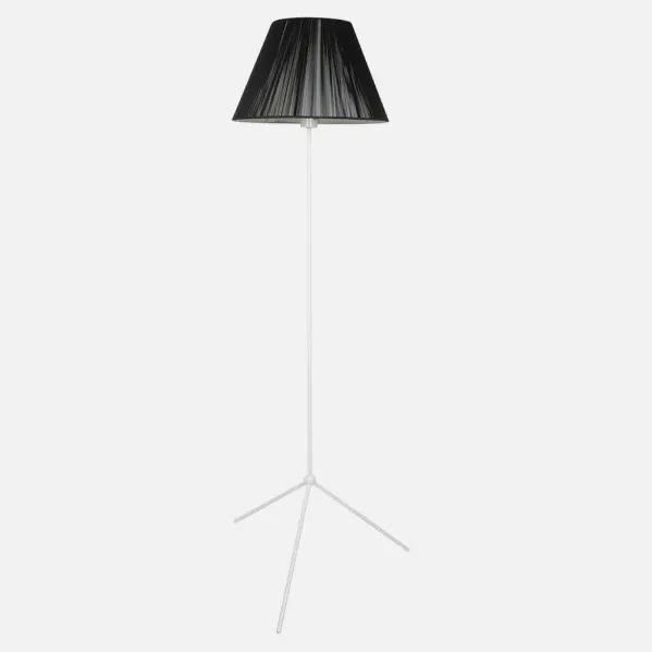Floor lamp 1xe27 White w/lampshade Black Thread 40x40x150 Cm