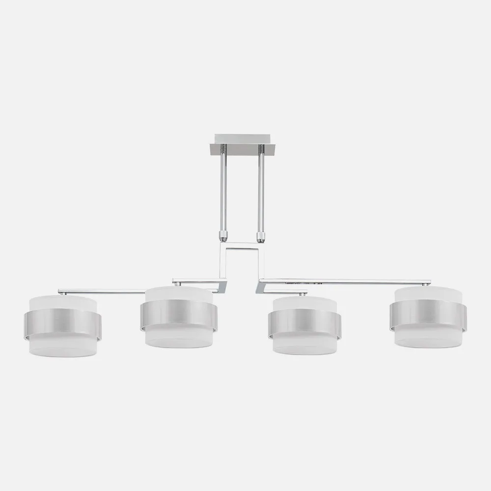 Lampara 4lp Bremen Cromo/blanco-plata 4xe14 Regx94x34 Cm