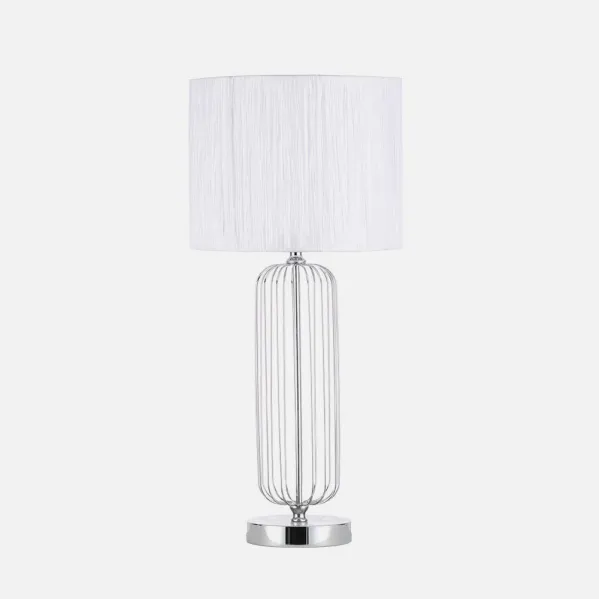 Table lamp Mansonia 1xe27 Chrome C/pant White  66x30x30 Cm
