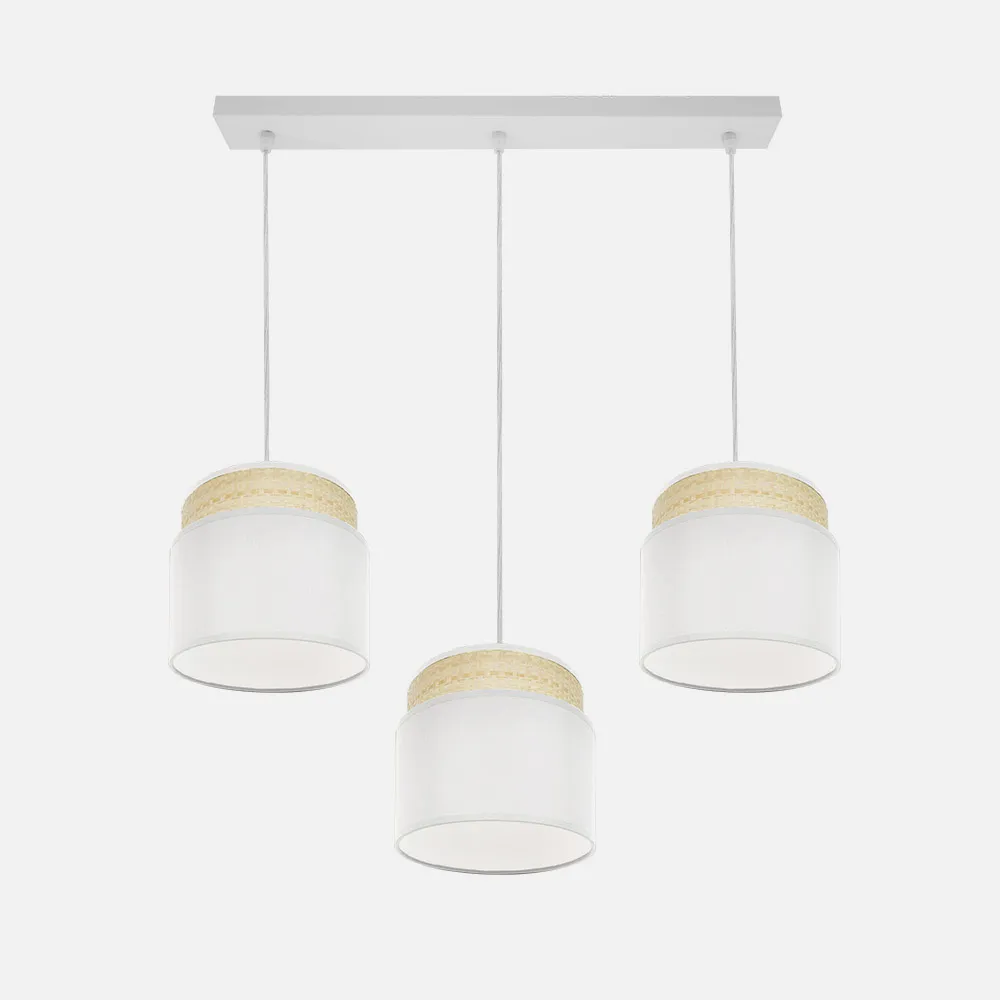 Regleta Kandy 3xe27 Natural/blanco Regx68x19 Cm