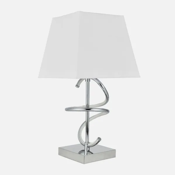 Candeeiro de mesa Nova Iorque 8w 4000k+1xe27 Cromado 600lm 44x23x23 Cm