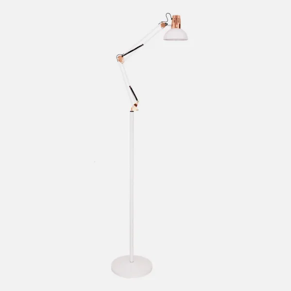 Lâmpada de chão articulada Rutilo 1xe27 Branco/Cobre 180x28x28 Cm