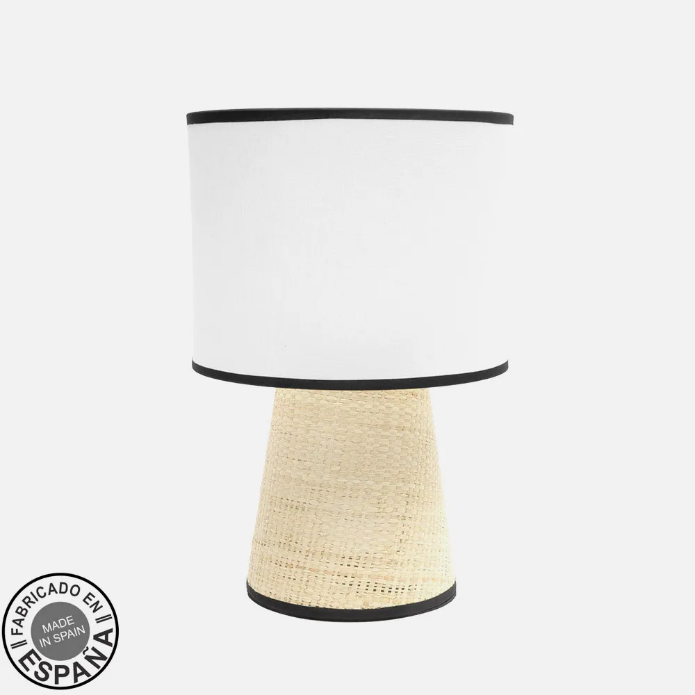 Sobremesa Camboya 1xe27 Blanco/natural 39x25x25cm