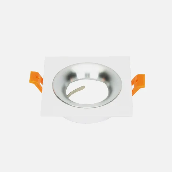 Recessed downlight Anou 1xgu10 Square White/chrome  2x9,2x9,2 Cm 8 Of Cut-out.c/lamp holder