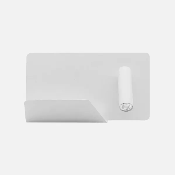 Wall light 3w 4000k Miguel Angel Right White With Usb And  Shelf 150lm 16x28x12 Cm Adjustable