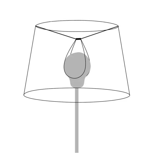 Pantalla Salma Pinza Cemento Gris 10dx8dx8h Conica  Abierta