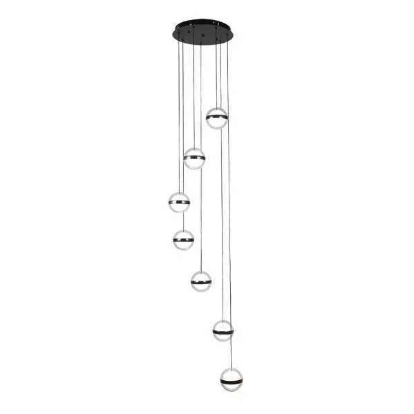 Plafon Colgante People 7l Negro 196w 3000-4000-6000k 15288lm Remoto Y Reg.intensidad Regx40x40cm
