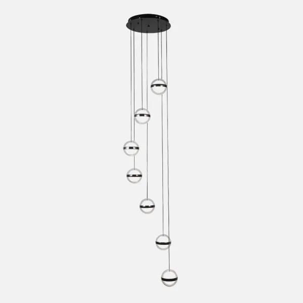 Plafon Colgante People 7l Negro 196w 3000-4000-6000k 15288lm Remoto Y Reg.intensidad Regx40x40cm
