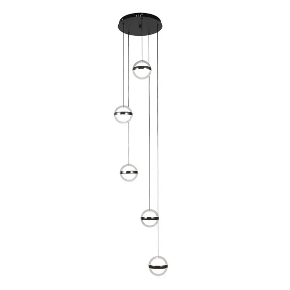 Plafon Colgante People 5l Negro 140w 3000-4000-6000k 10920lm Remoto Y Reg.intensidad Regx35x35cm