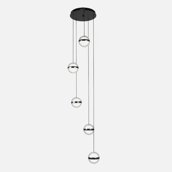 Plafon Colgante People 5l Negro 140w 3000-4000-6000k 10920lm Remoto Y Reg.intensidad Regx35x35cm