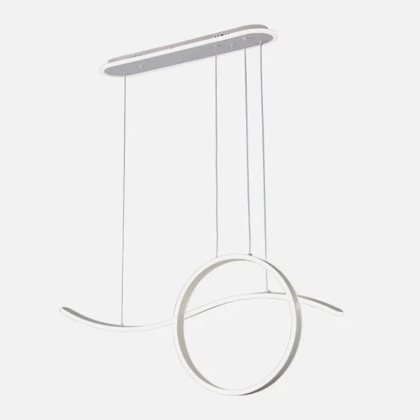 Colgante Style Blanco 205w 3000-4000-6000k 17940lm  C/luz Ambiente Remoto Y Reg.intensidadad Regx100x15cm