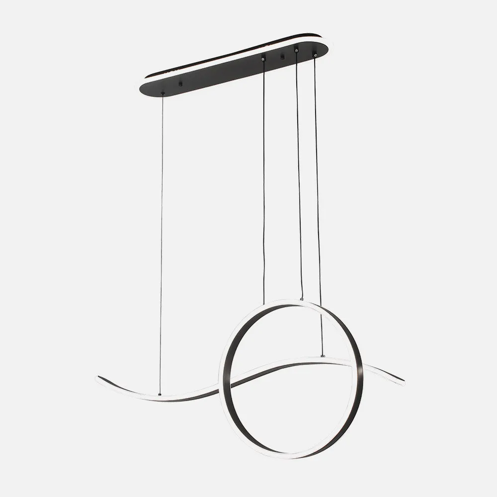 Colgante Style Negro 205w 3000-4000-6000k 17940lm  C/luz Ambiente Remoto Y Reg.intensid Colgante Style Negro 205w 3000-4000-6000k 17940lm  C/luz Ambiente Remoto Y Reg.intensid