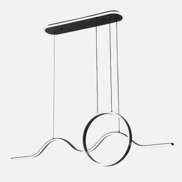 Colgante Year Negro 177w 3000-4000-6000k 15756lm  C/luz Ambiente Remoto Y Reg.intensidad Regx120x15cm