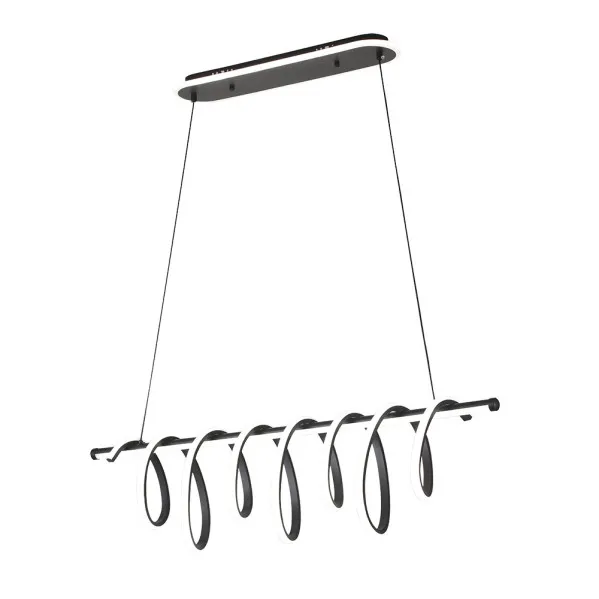 Colgante Premium Negro 157w 3000-4000-6000k 13884lm  C/luz Ambiente Remoto Y Reg.intensidad Regx90x26cm