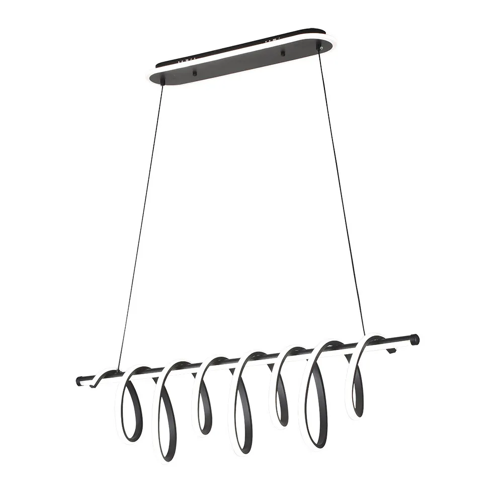 250292009 - Colgante Premium Negro 157w 3000-4000-6000k 13884lm  C/luz Ambiente Remoto Y Reg.intensidad Regx90x26cm