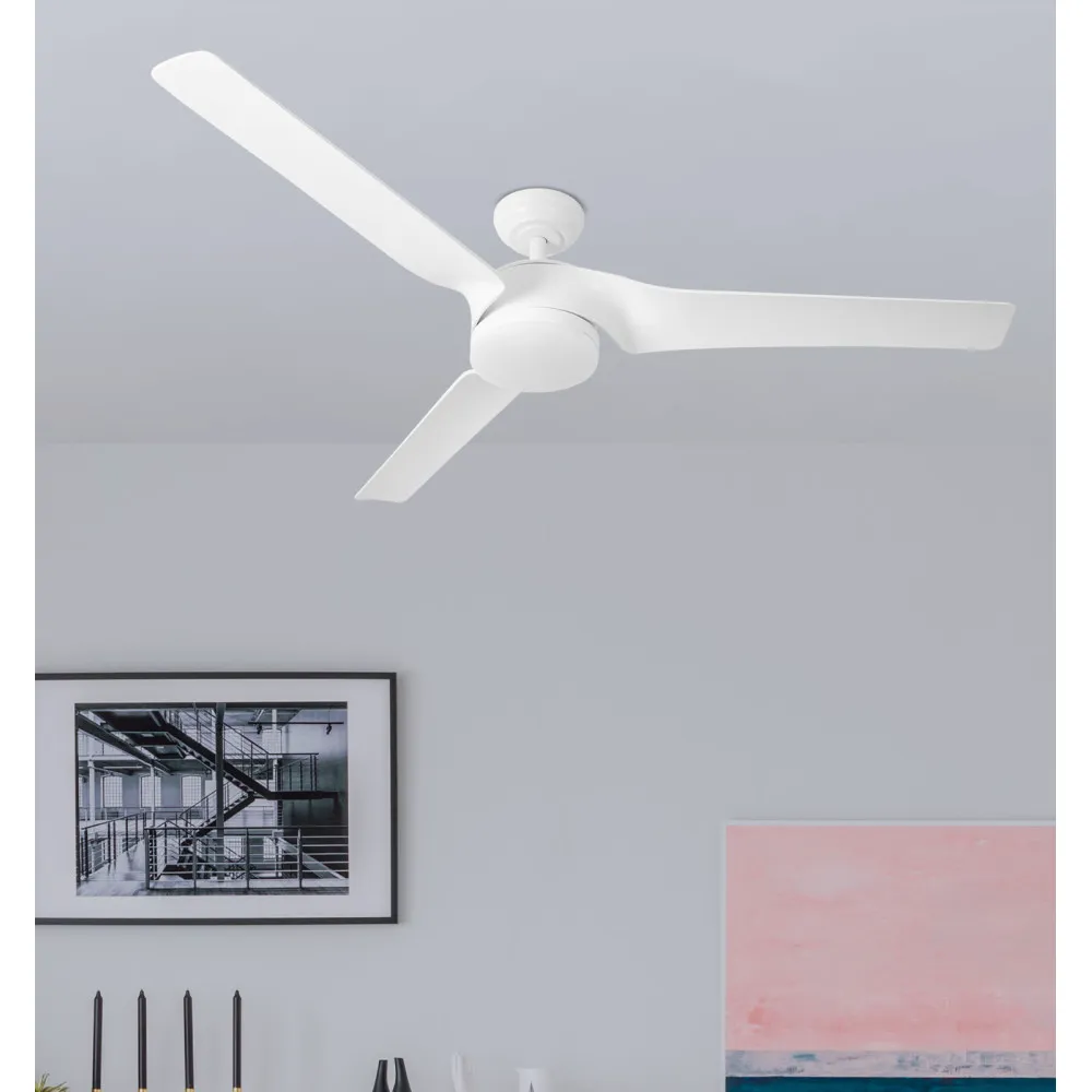 Ventilador Dc Montijo 24w Blanco 3aspas 6vel 132d 2424 Lm 3000-4000-6500k  Remoto+regulable Intensidad+temporizador+memoria