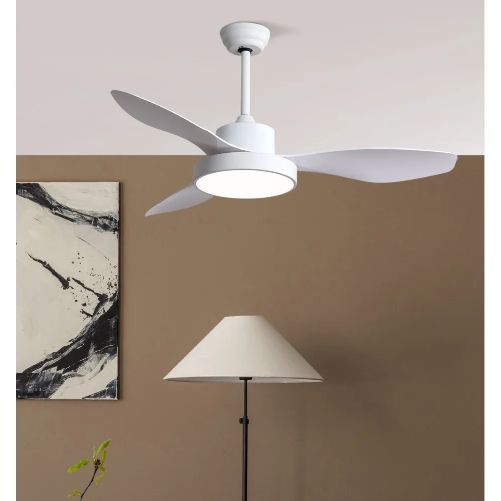 Ventilador Dc Hayate 48w 4080lm Blanco 3 Asp 39/54x120x120cm 3000-4000-6000k C/remoto, Memoria Y Temporizador