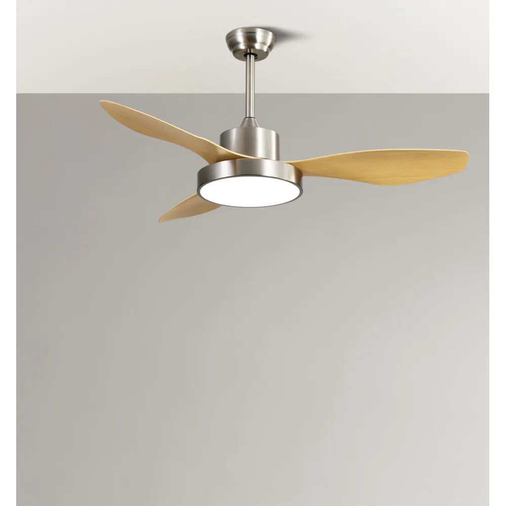 Ventilador DC Hayate  48w 4080lm Niq/haya 3 Asp 39/54x120x120cm 3000-4000-6000k C/remoto, Memoria Y Temporizador
