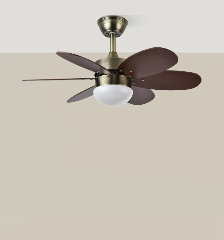 Ventilador Dc Alves 2xe27 Cuero 6 Aspas Rev. Cerezo/nogal 41x85d  C/ Remoto Y Temporizador