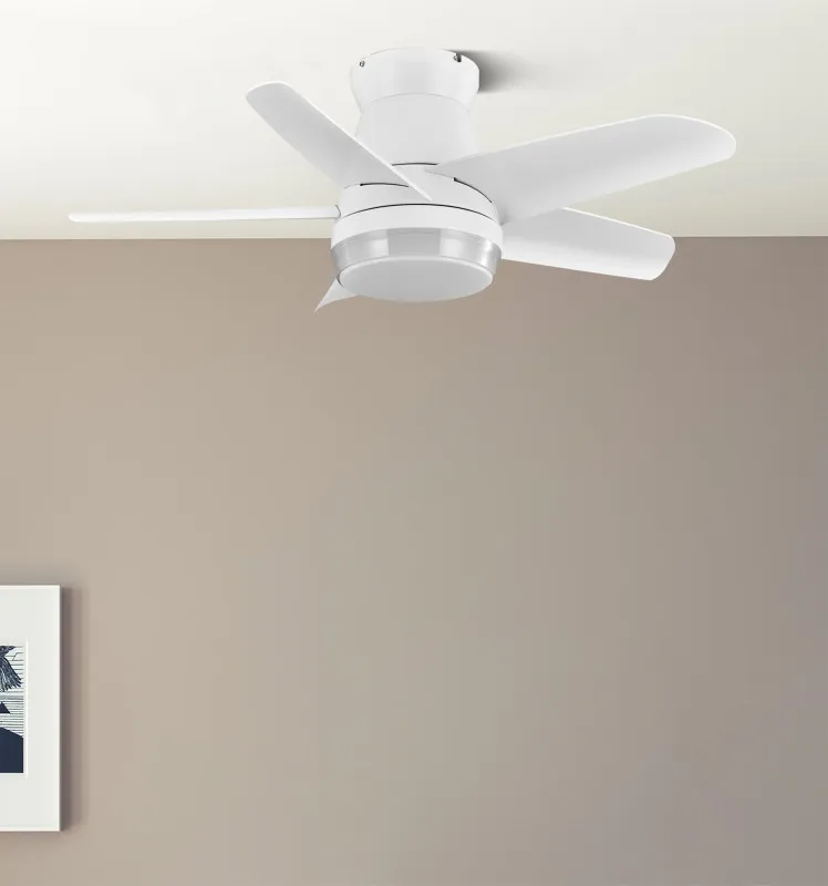 Ventilador Dc Neutron 24w 2400lm Blanc 5 Aspas 91d  3000k,4500k,6000k, Remoto+temporizador+memoria