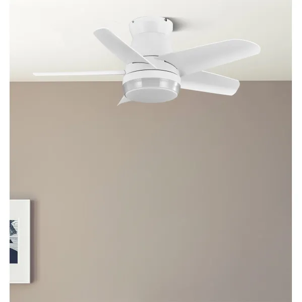 Fan Dc Neutron 24w 2400lm Blanc 5 Sails 91d  3000k,4500k,6000k, Remote+timer+memory
