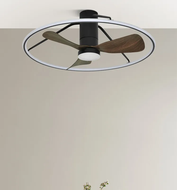 Ventilador Dc Oporto 56w Neg/marr 3asp.84d 5600lm 3000-4000-6000k 6vel Remot,tempo,3int.rg