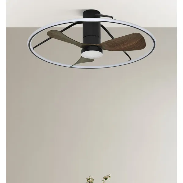 Ventilador Dc Oporto 56w Neg/marr 3asp.84d 5600lm 3000-4000-6000k 6vel Remot,tempo,3int.rg