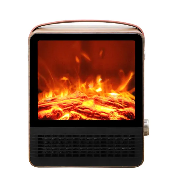 Termov.ceramico Ptc Caleta 1500w Marron 2pot Efecto Llama Protecc.sobrec. 30,4x25x14,4cm