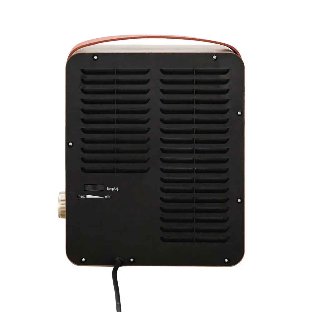 Termov.ceramico Ptc Caleta 1500w Marron 2pot Efecto Llama Protecc.sobrec. 30,4x25x14,4cm