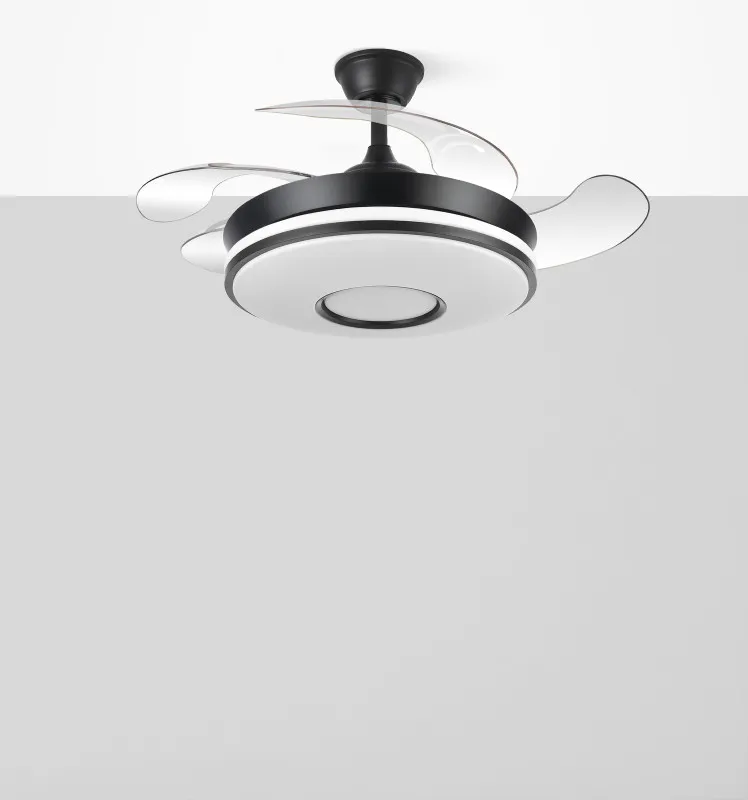 Ventilador Dc Dani 48w 4800lm Negro 3aspas 6velocidades 91d  3000-4000-6000k Remoto+memoria+temporizador 
