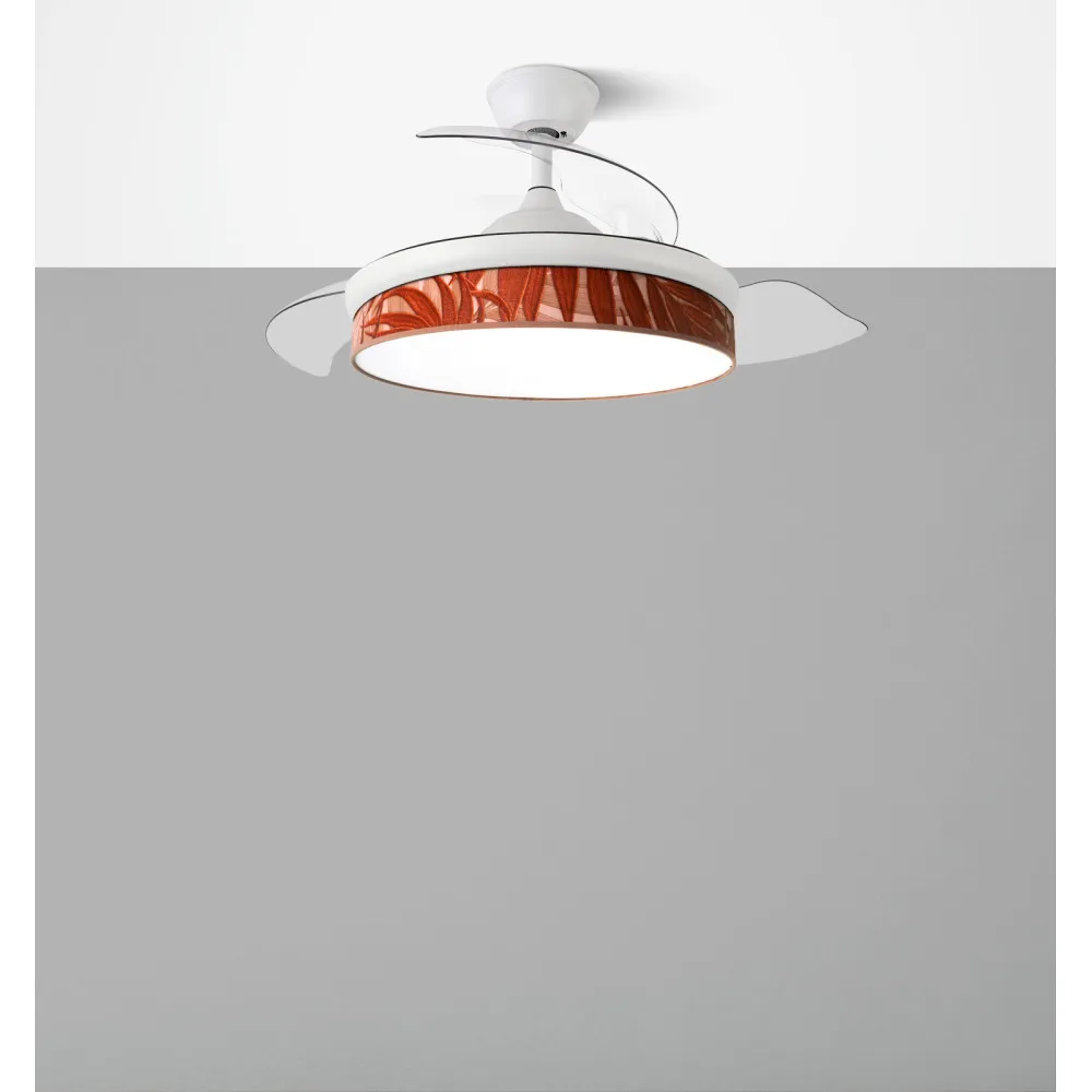Ventilador Dc Moda 72w Blanco/hoja Caldera 108d 3aspas 7200lm 3000k,4000k,6000k Remoto+memoria+temporizador