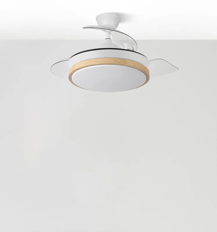 Ventilador Dc Evros Blanc/hay 72w 6120lm 91d 3aspas Desplegables 3000-4000-6000k Remoto, Temporizador, Memoria