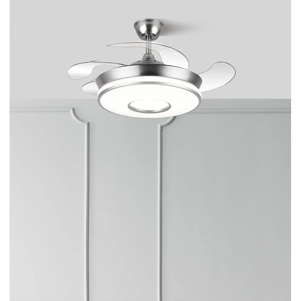 Ventilador Dc Dani 59w 6980lm Niquel 4aspas 6velocidades 91d 3000-4000-6000k Remot+reg.intensidad+memori+tempor 