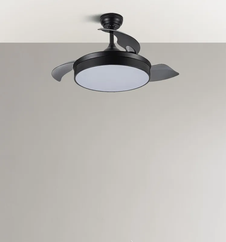 Ventilador Dc Cala Negro 48w 4800lm 3asp.desp 91d 6 Velocidades 3000-4000-6000k Remoto+temporiza+memoria