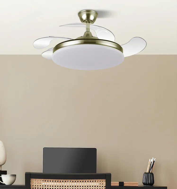 Ventilador Dc Tridente 59w Cuero 4aspas Desp 107d 6980lm Reg.intensidad Remoto+temporizador+memoria 3000-4000-6000k