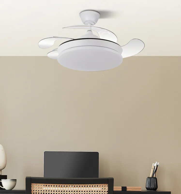 Ventilador Dc Tridente Mini 59w Blanco 4aspas Desp. 91d 6980lm Reg.intensidad Remoto+temporizador+memoria 3000-4000-6000k