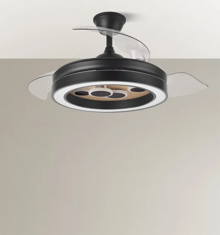 Ventilador Dc Cupido 55w Negro/madera 3asp.107d 4960l 3000-4500-6500k Reg.intensidad+remoto+memoria+temporizador