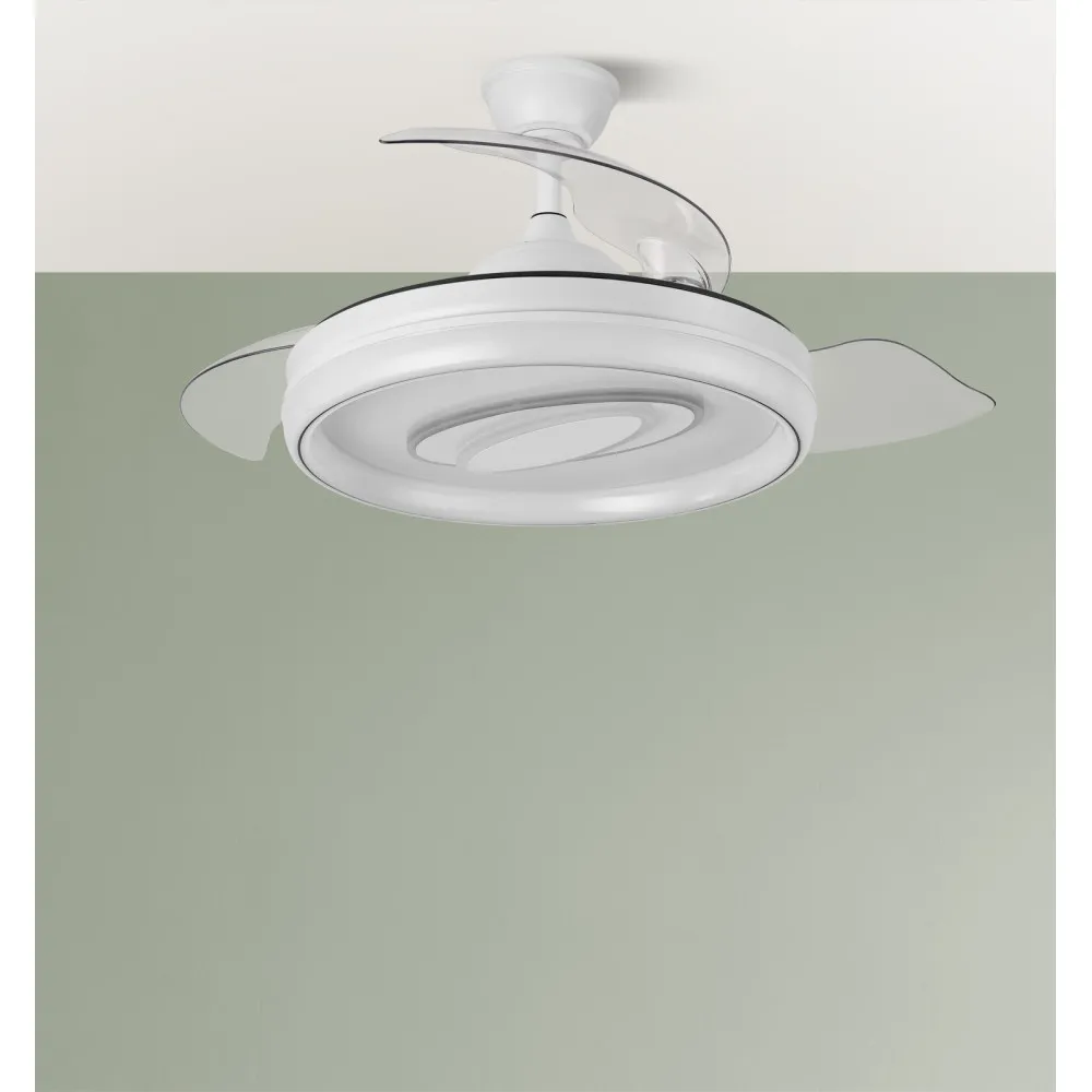 Ventilador Dc Maracana 57w Blanco 3asp.107d 5980lm 3000-4500-6500k Reg.intensidad+remoto+memoria+temporizador