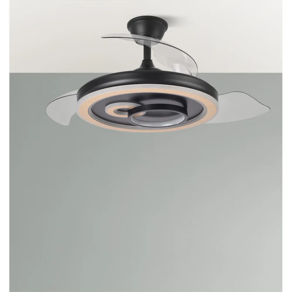 Ventilador Dc Sultan 68w Negro/madera 3asp.107d 4960lm 3000-4500-6500k Reg.intensidad+remoto+memoria+temporizador