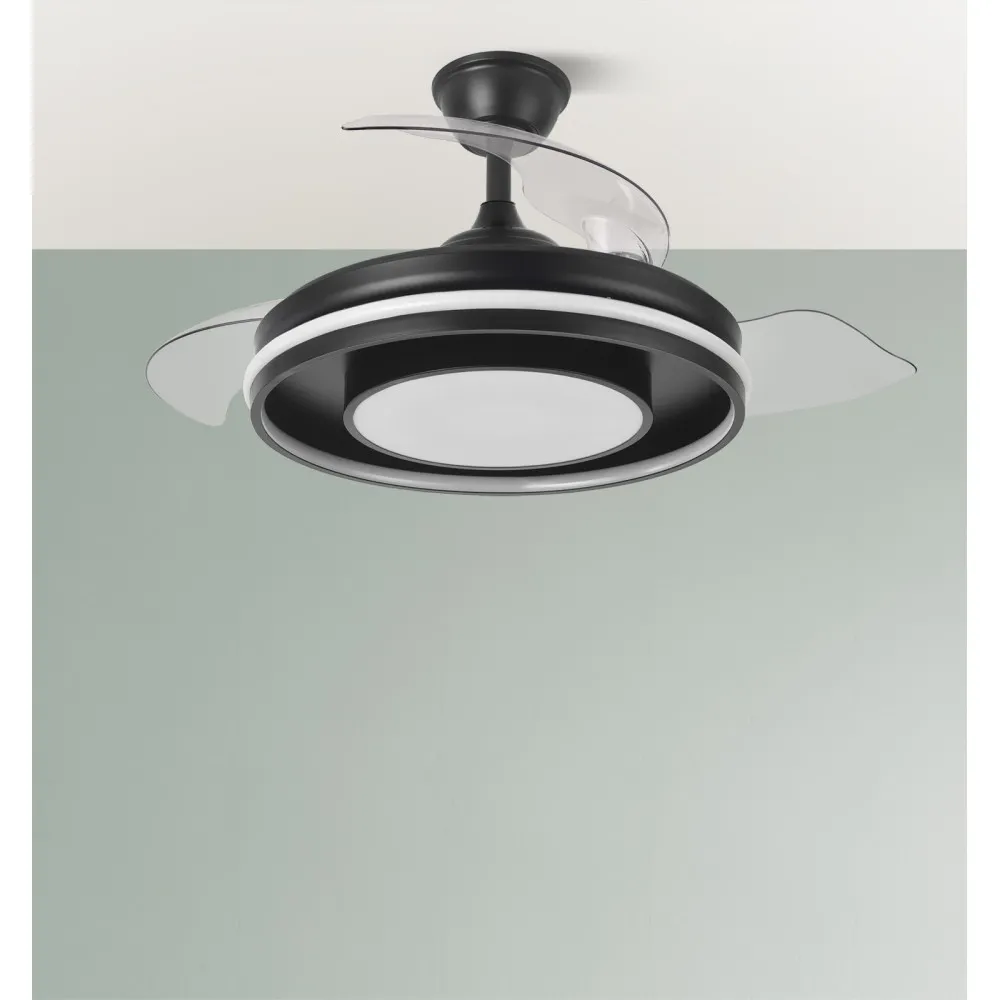 Ventilador Dc Pitufo 57w Nergro 3asp107d 3990lm Rgb +3000-4500-6500k Reg.intensidad+remoto+memo+temporiz