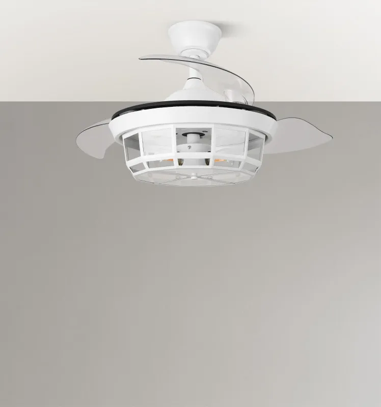 Ventilador Dc Tornado Mini Blanco 3xe27 91d 3aspas Desplegables 6velocidades C/remoto Y Temporizador