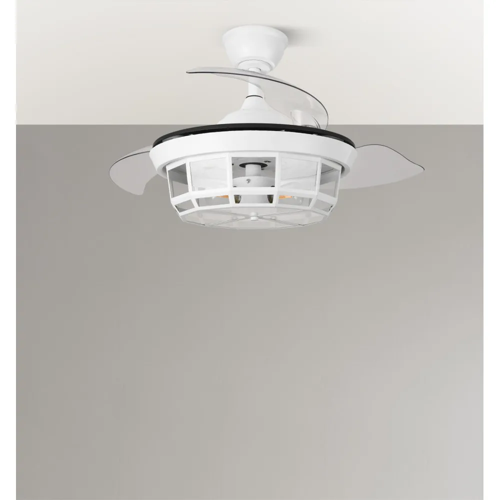 Ventilador Dc Tornado Mini Blanco 3xe27 91d 3aspas Desplegables 6velocidades C/remoto Y Temporizador