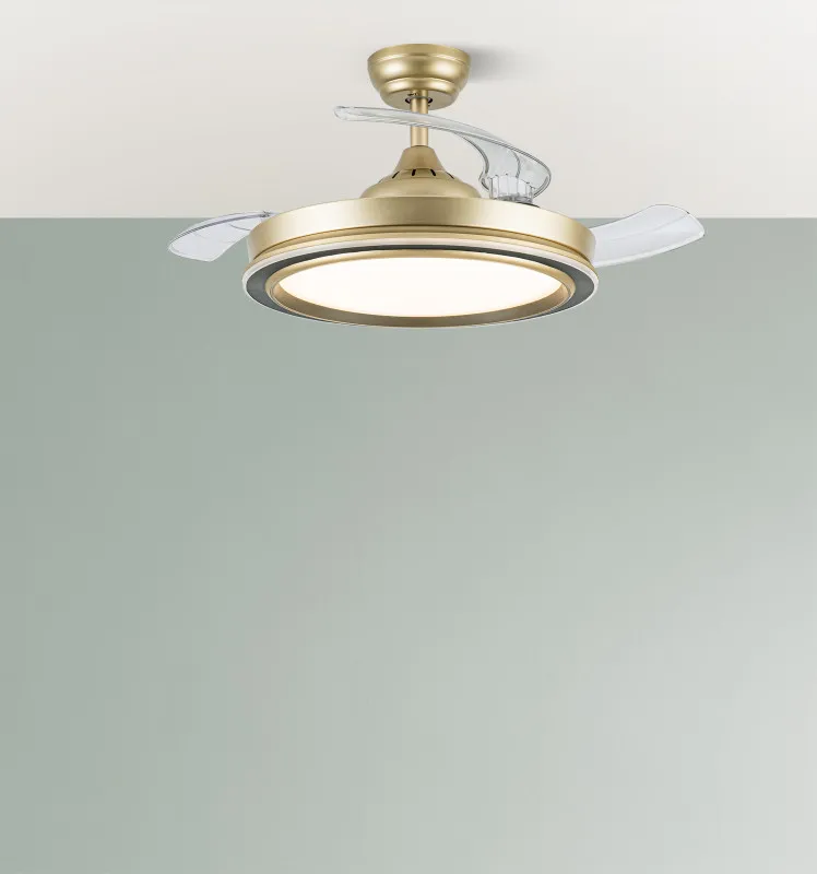 Ventilador Dc Picolo 72w 6226lm Oro/negro 3 Asp  Desp. 106d 3000-4000-6500k Remoto, Memoria, Temporizador