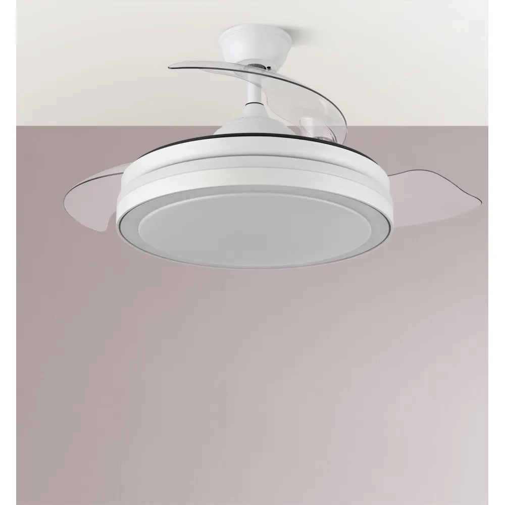 Ventilador Dc Esparta Plus 59w 6980lm Blanco 3 Aspas Desp. 107d 3 Colores C/Remoto+ Reg.intensidad+Temporizador+ Memoria
