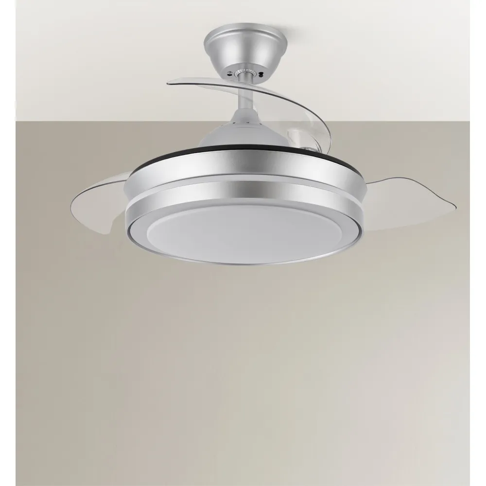 Ventilador Dc Esparta Mini Plata 59w 6980lm 91d 3asp.d Esp.3000-4000-6000k Remoto+tempor+memori