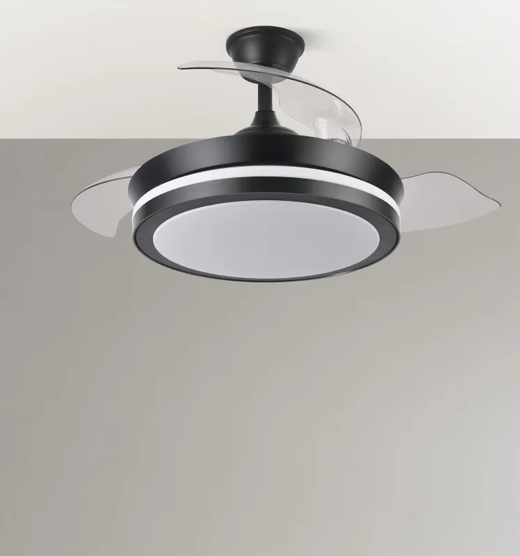 Ventilador Dc Esparta Negro  Mini 72w 6120lm 91d 3asp.d Esp.3000-4000-6000k Remoto+tempor+memori