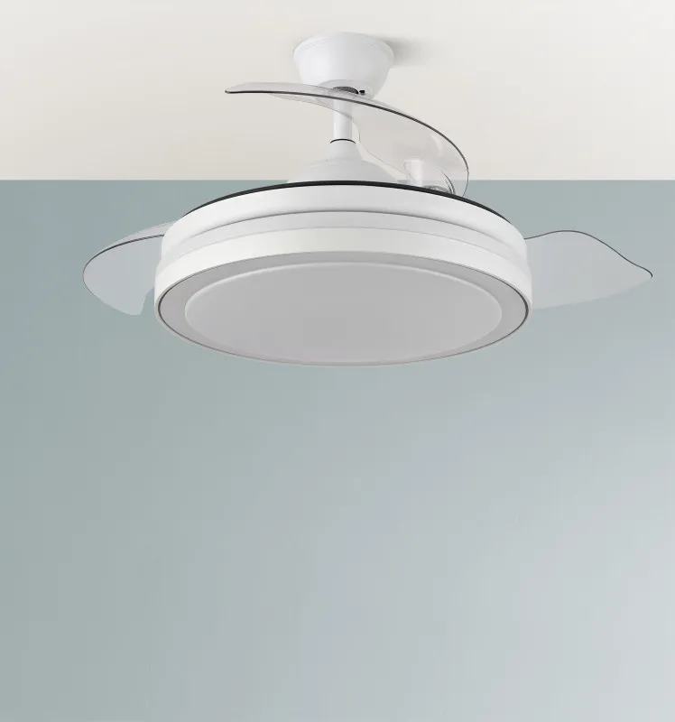 Ventilador Dc Esparta Mini Blanco 72w 6120lm 3asp.desp 91d 3000-4000-6000k Remoto+temporizador+memoria