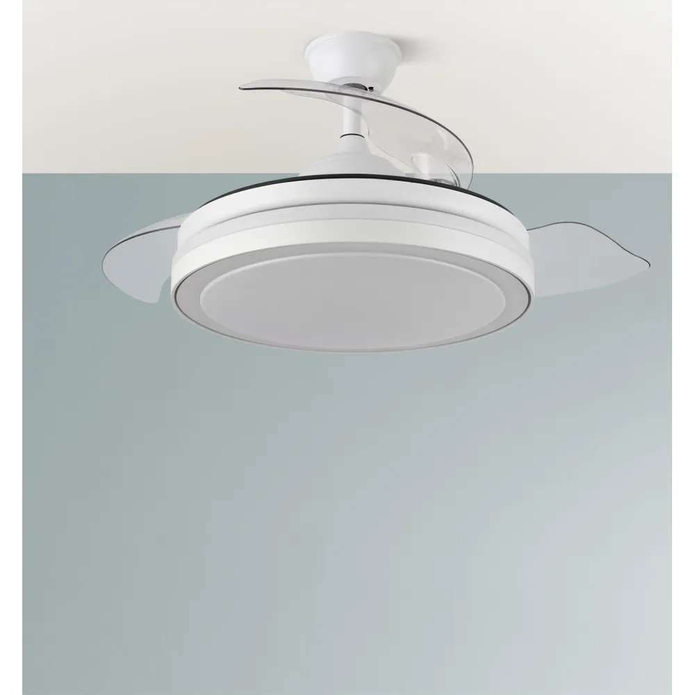 Ventilador Dc Esparta Mini Blanco 72w 6120lm 3asp.desp 91d 3000-4000-6000k Remoto+temporizador+memoria